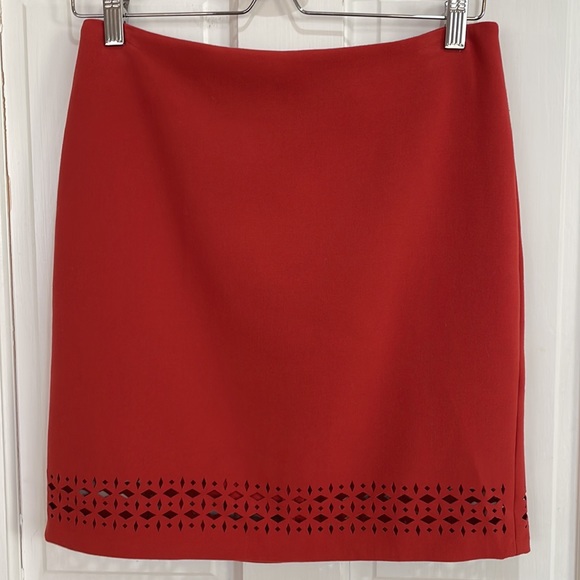 Banana Republic || Mini Skirt with Laser Cut Hem; Burnt Orange; Size 4 - Picture 12 of 12